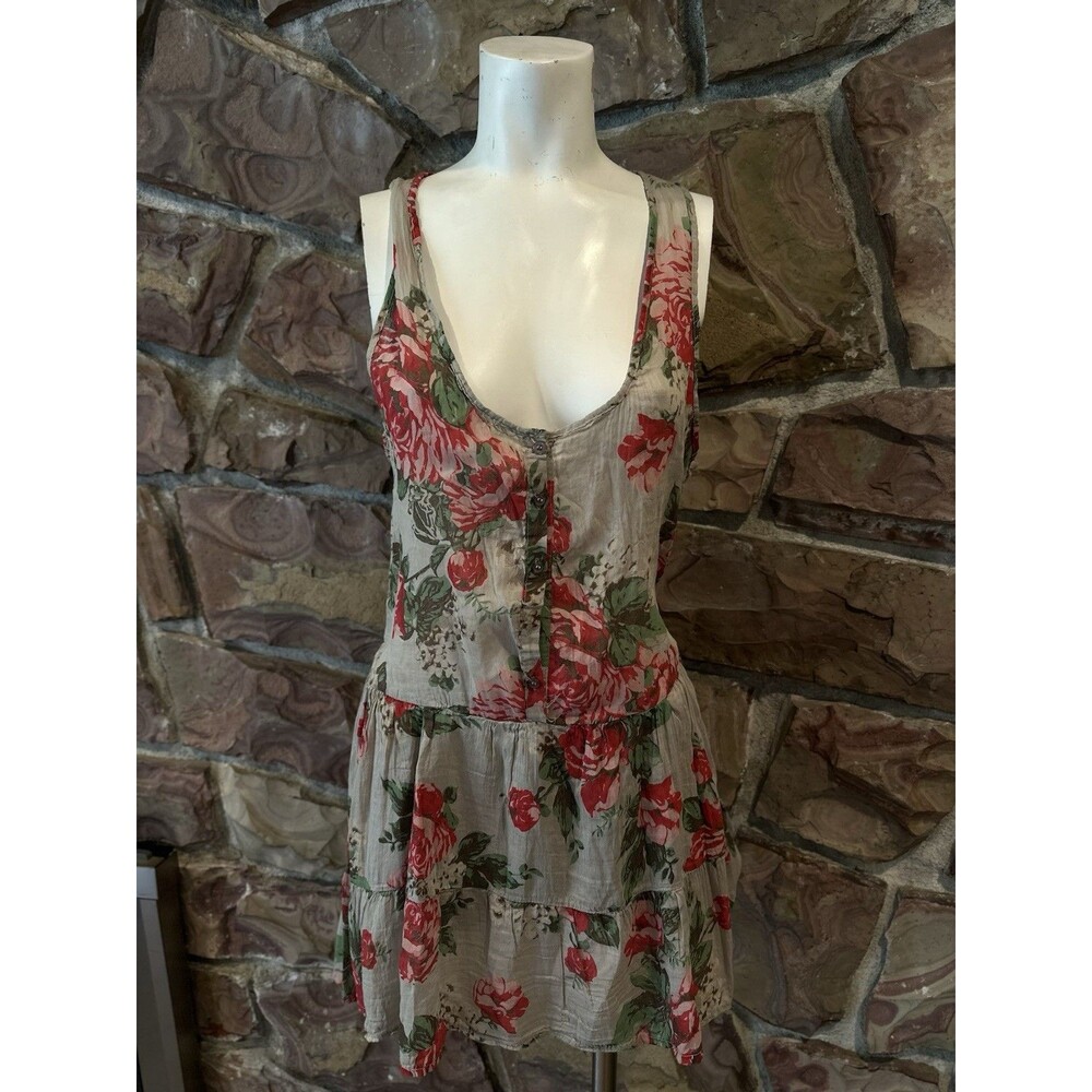 Floral Short Sleeve Viscose Above Knee Dress Made In Italy Pink Size XL’M”actual - Picture 3 of 12
